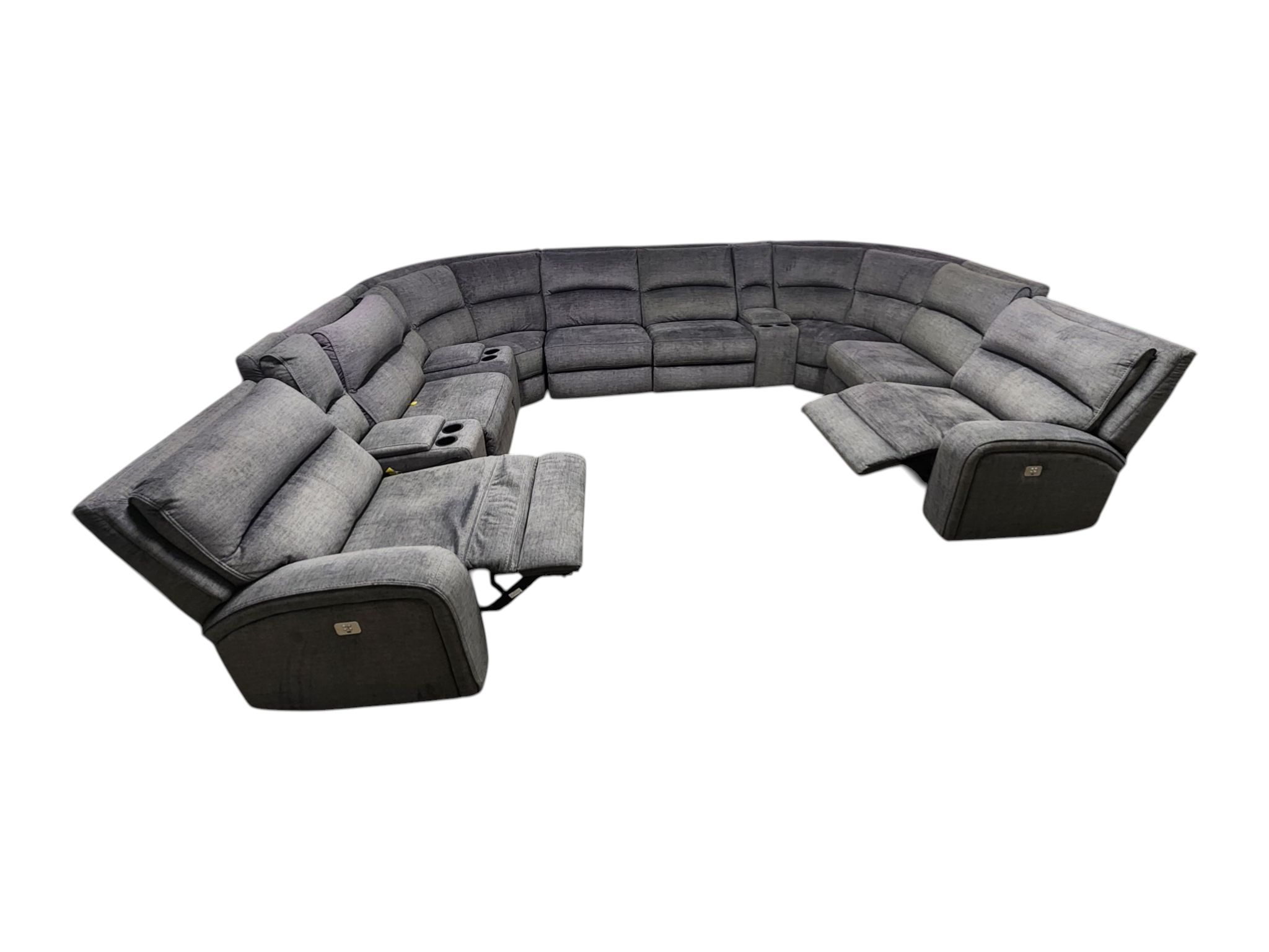 Electric Gray Reclining Modular Sectional with USB Port - Image 3