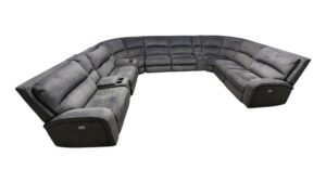 Electric Gray Reclining Modular Sectional with USB Port