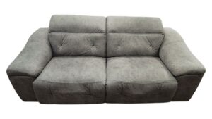 Smoky Blue Electric Reclining Loveseat with USB Port