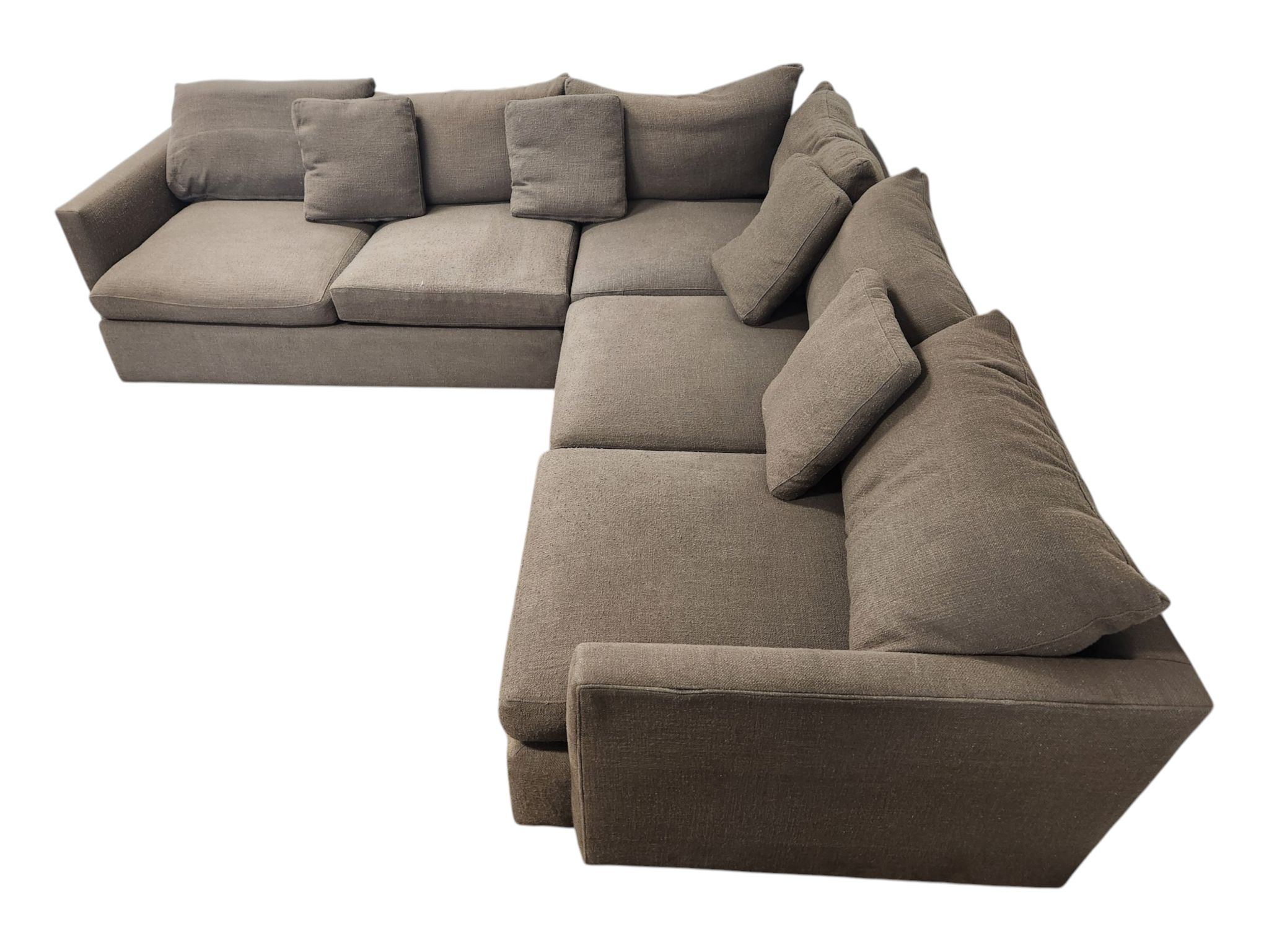 Crate & Barrel Oversized Deep Brown L-Shaped Sectional - Image 4