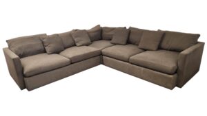 Crate & Barrel Oversized Deep Brown L-Shaped Sectional