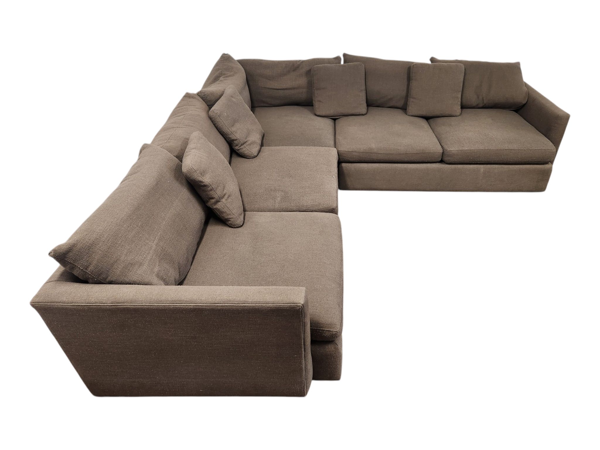 Crate & Barrel Oversized Deep Brown L-Shaped Sectional - Image 3