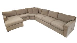 Jonathan Louis White-Tan Sectional with Chaise