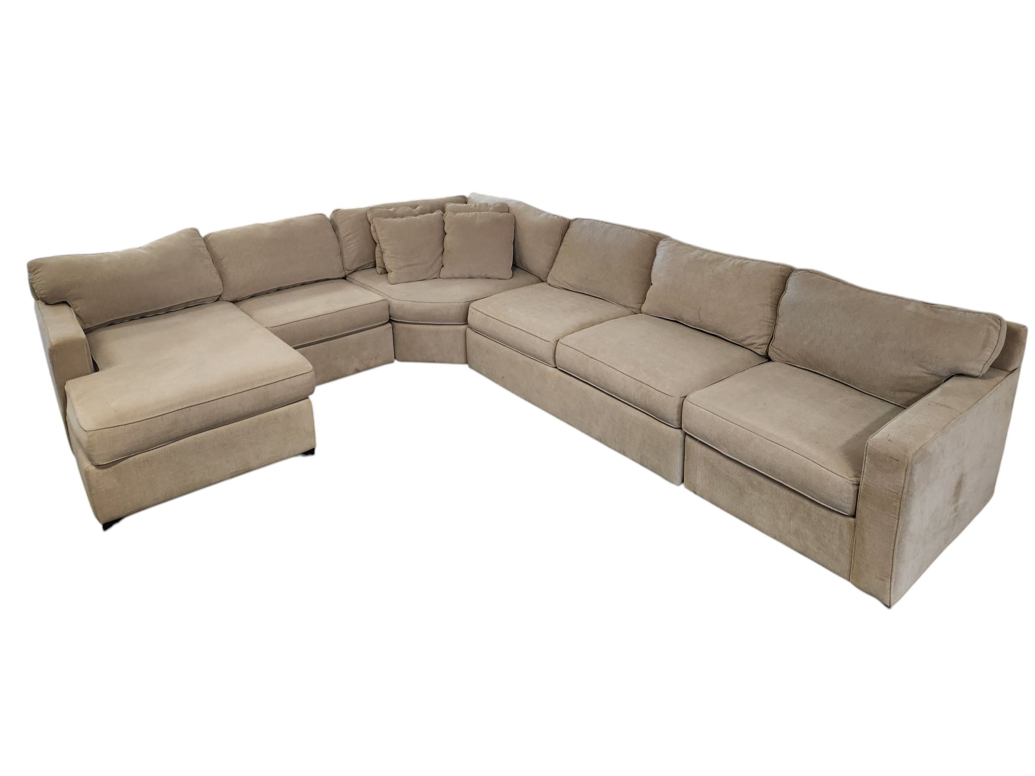 Jonathan Louis White-Tan Sectional with Chaise