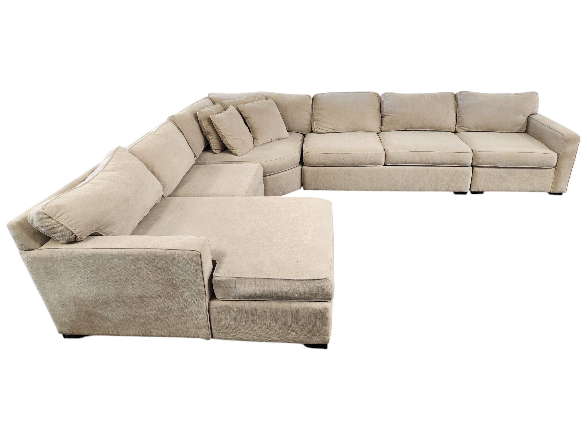 Jonathan Louis White-Tan Sectional with Chaise - Image 4