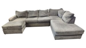 Gray 3pc Double Chaise Sectional