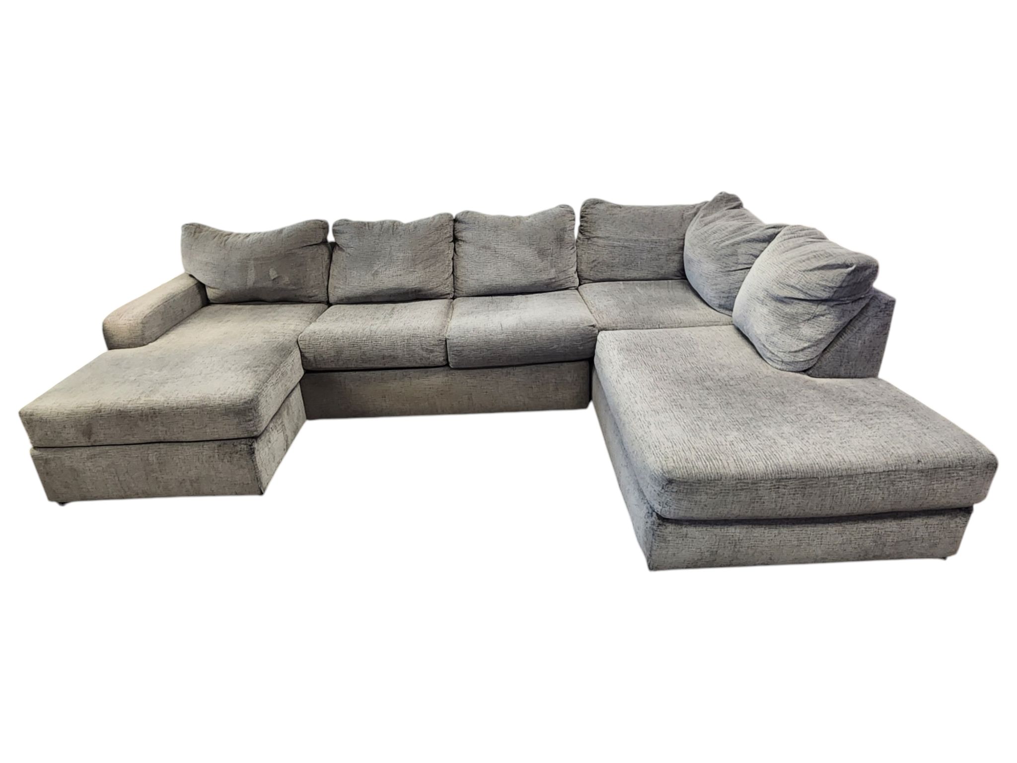 Gray 3pc Double Chaise Sectional
