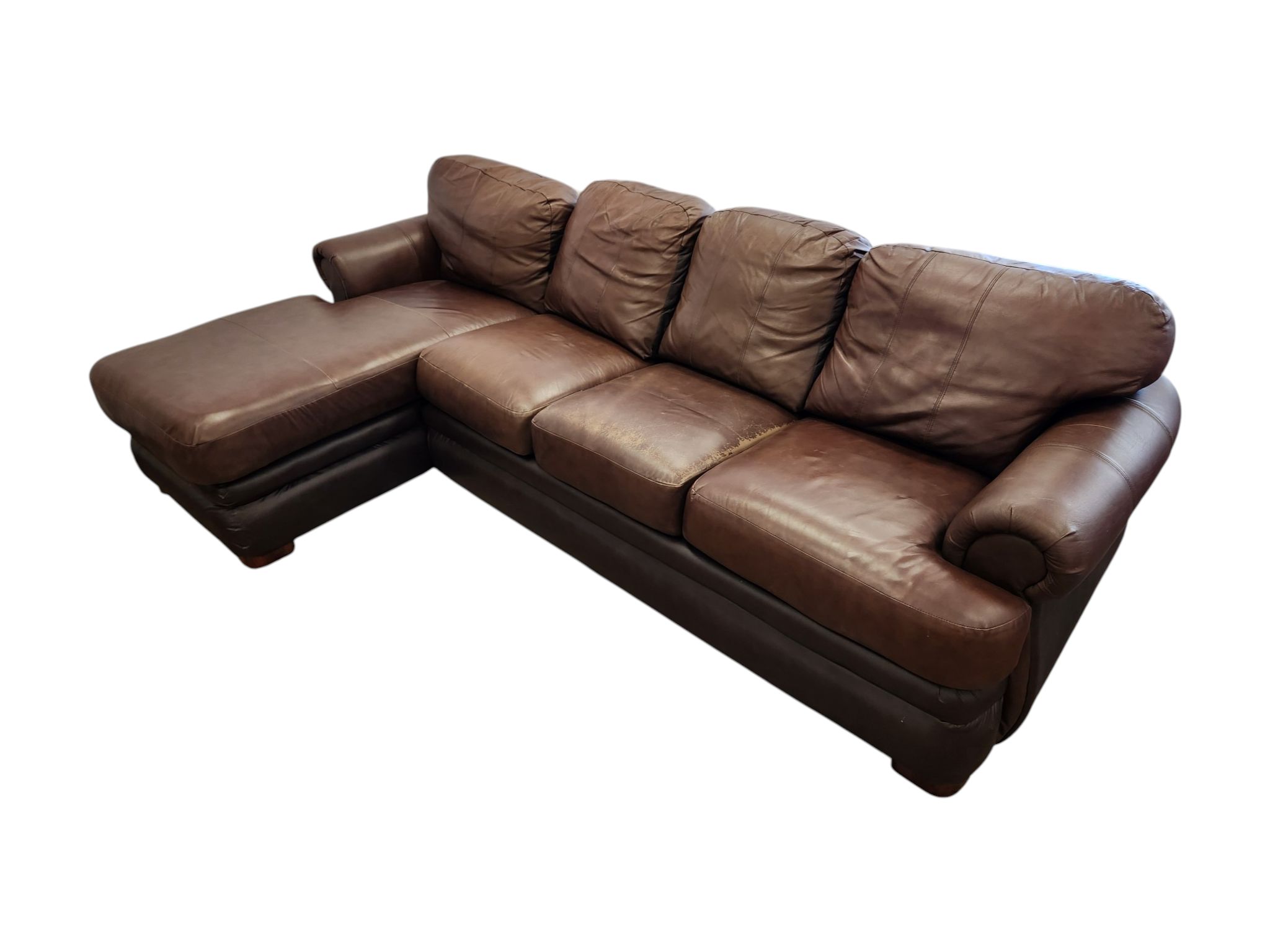 La-Z-Boy Brown Leather LAF Chaise Sectional - Image 4