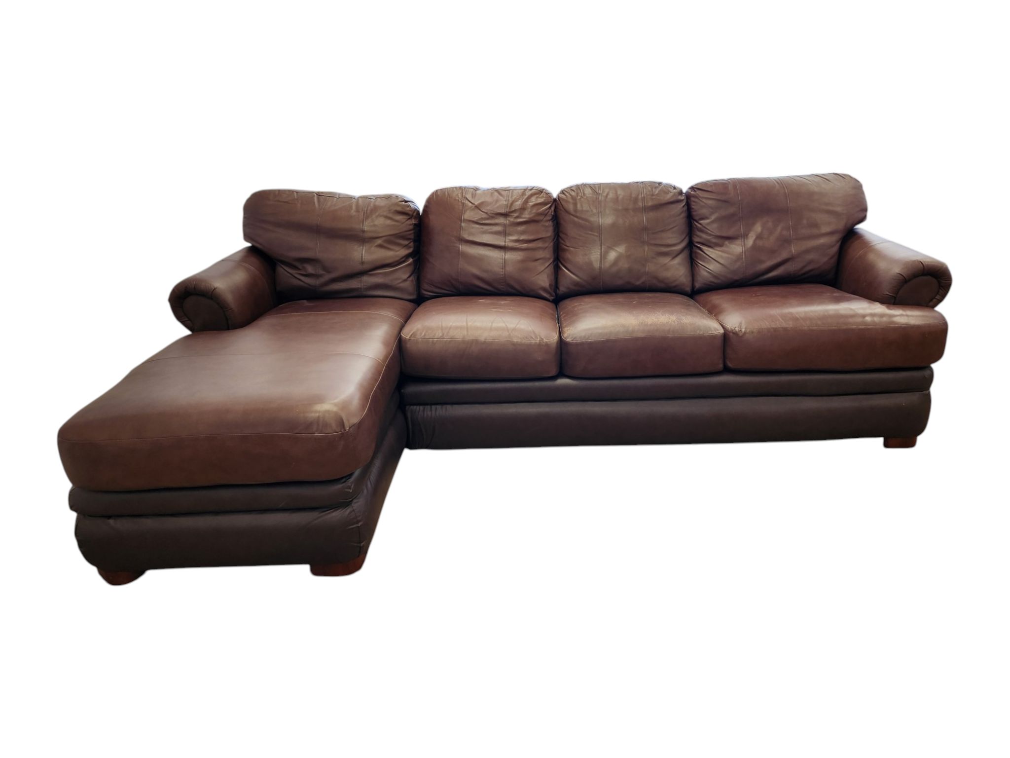 La-Z-Boy Brown Leather LAF Chaise Sectional