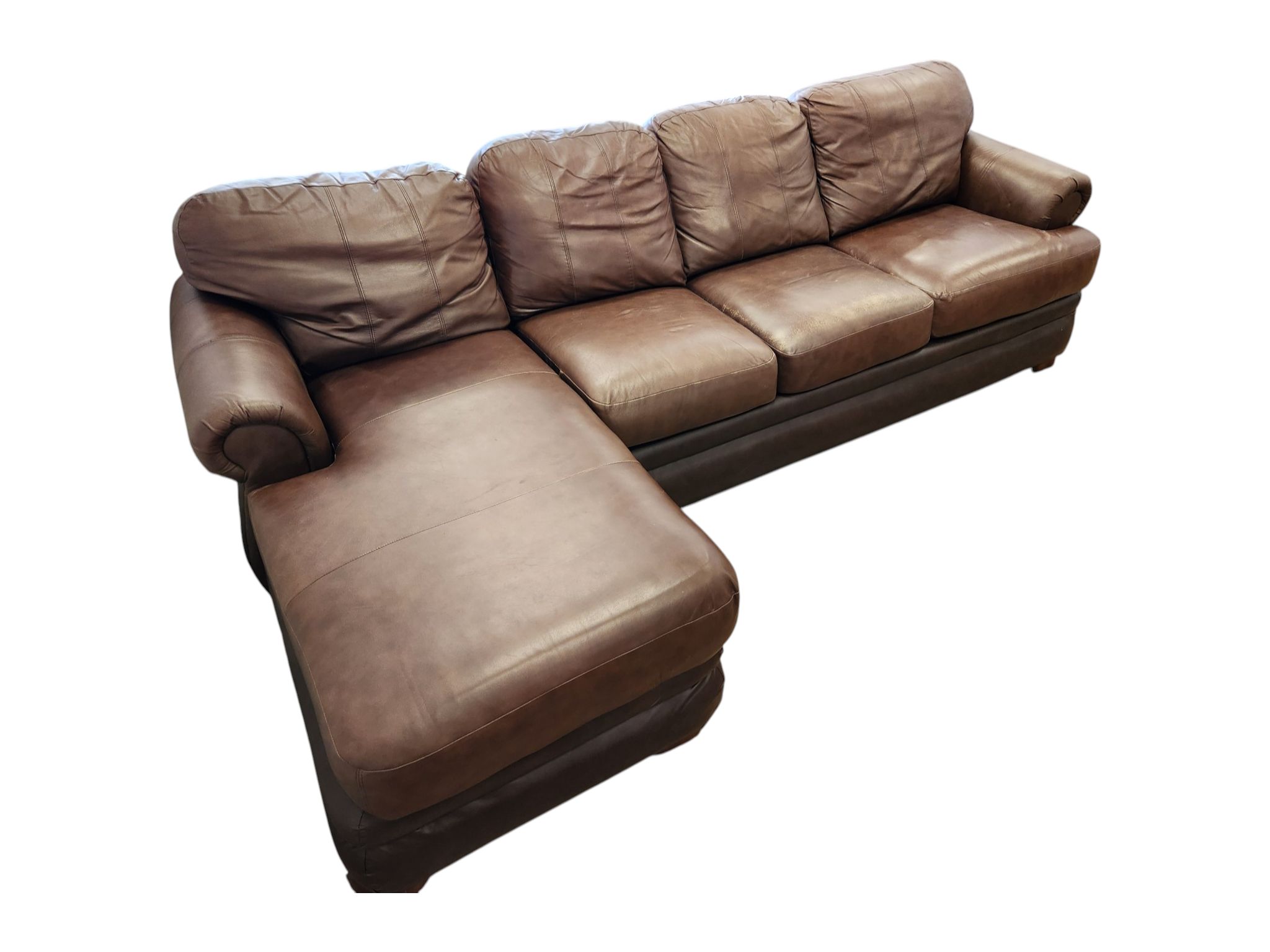La-Z-Boy Brown Leather LAF Chaise Sectional - Image 3