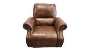 Brown Faux Leather Power Recliner Chair