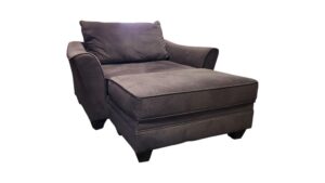 Oversized Charcoal Chair with Storage Ottoman