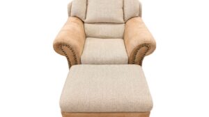 Corinthian INC Patterned Brown/Taupe Chair & Ottoman