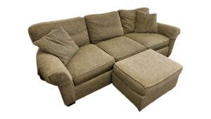 Crate & Barrel Brown/Beige Couch with Ottoman