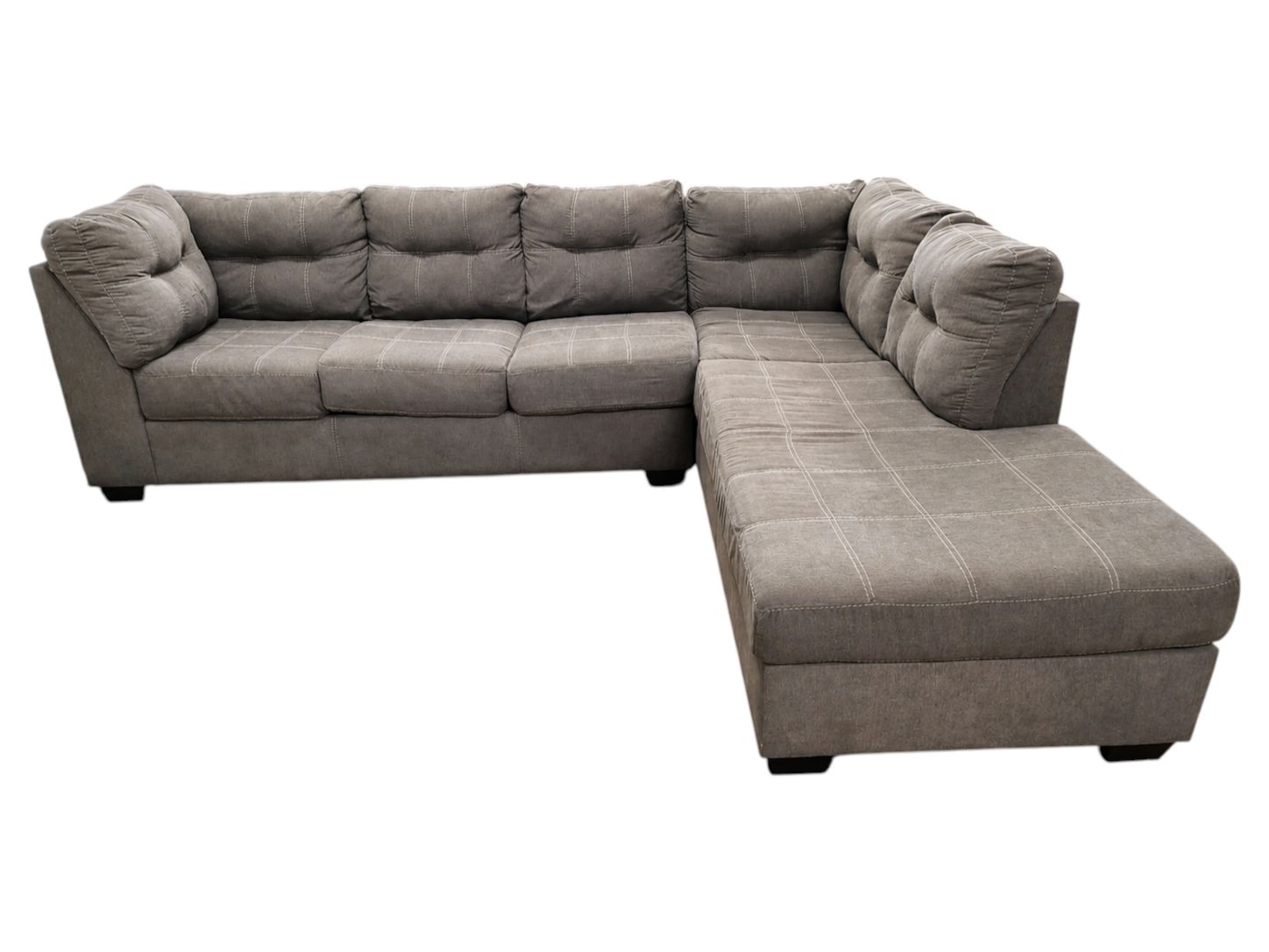 Ashley Furniture Gray Charcoal RAF Chaise Sectional - Image 2