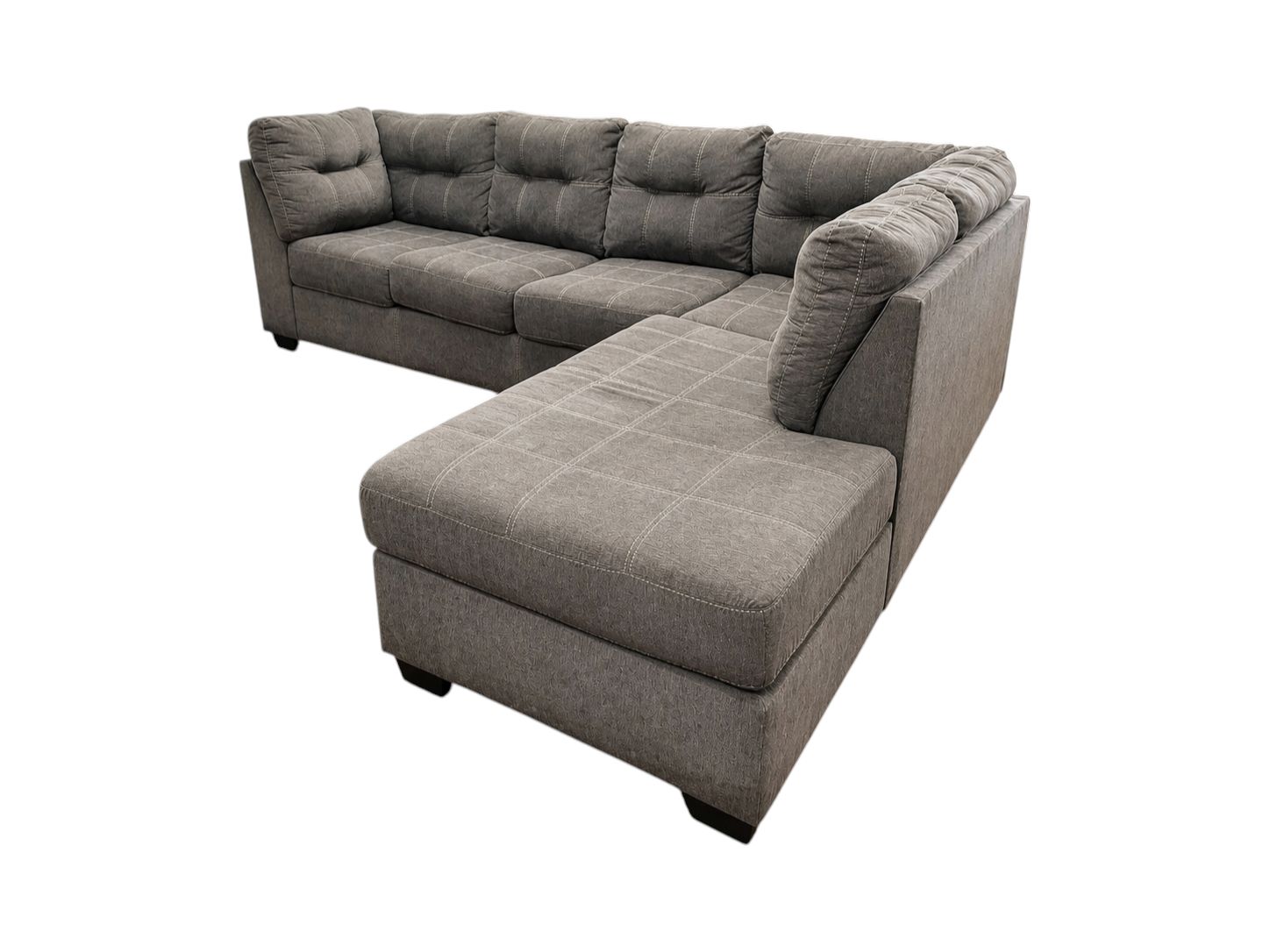 Ashley Furniture Gray Charcoal RAF Chaise Sectional - Image 3