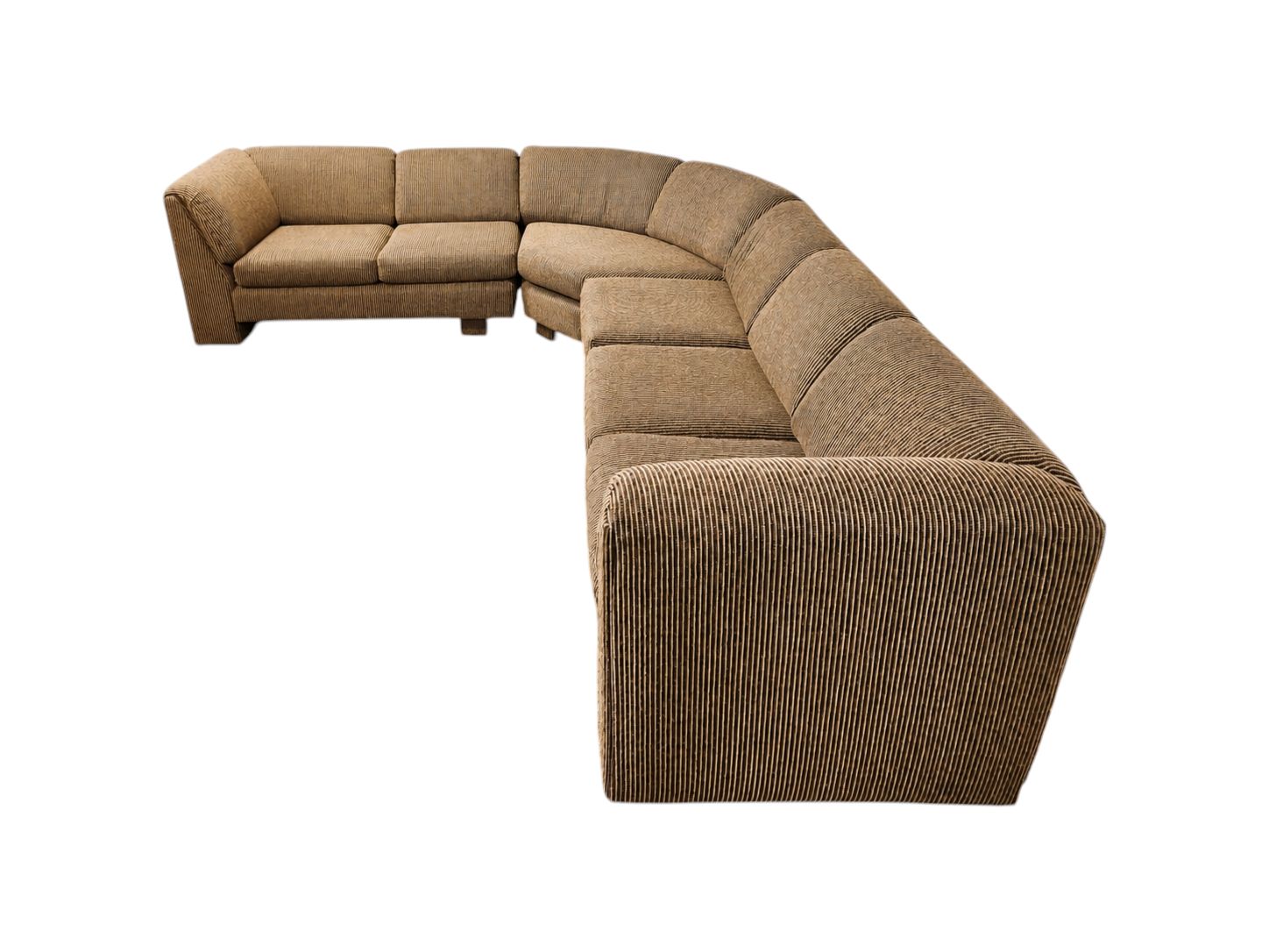 Lane Furniture Vintage Corduroy Warm Brown Sectional - Image 4