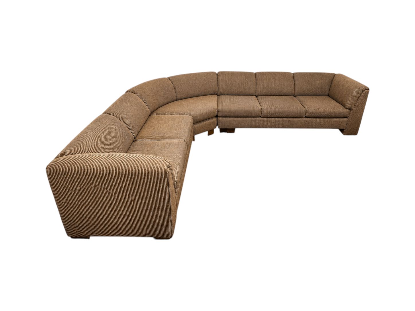 Lane Furniture Vintage Corduroy Warm Brown Sectional - Image 3