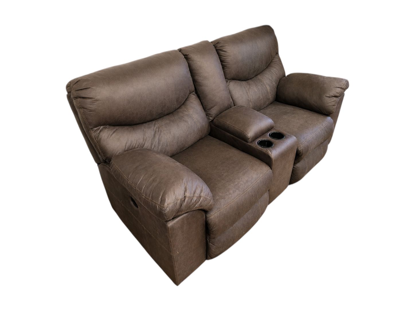 Ashley Furniture Dark Brown 2-Seat Power Recliner with Console - Image 5