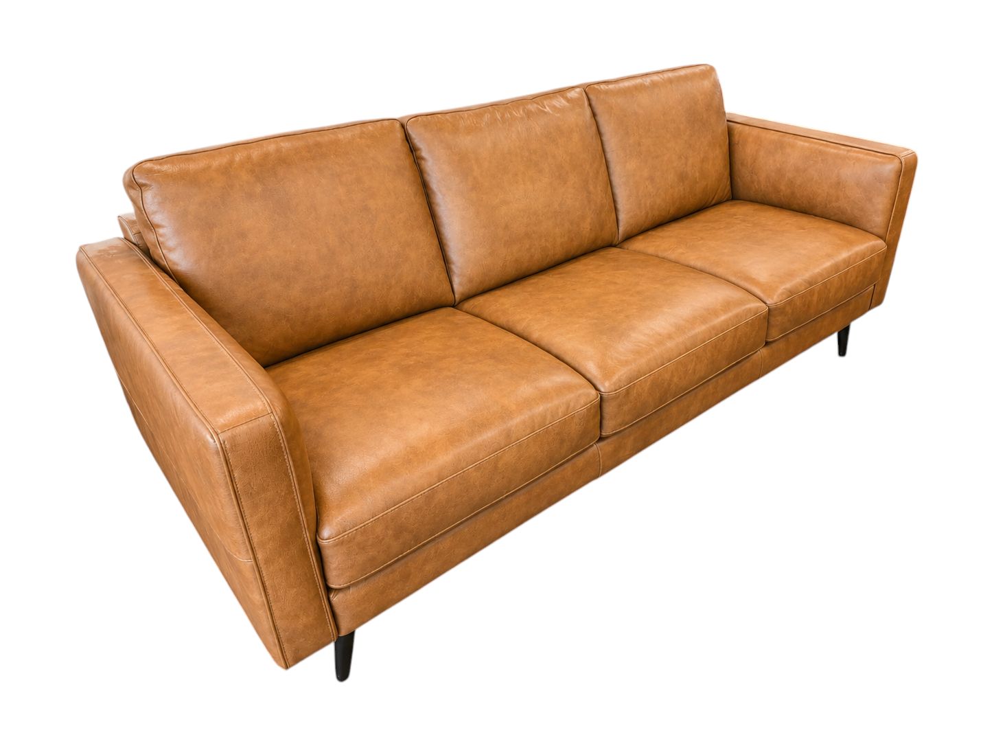 Natuzzi 3-Seat Brown/Tan Leather Couch
