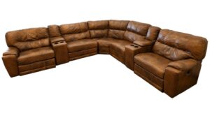 5pc Leather Recliner Sectional