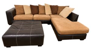 Tri-Tone Sectional & Ottoman