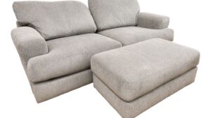 Ashley Furniture Light Gray Loveseat with Ottoman