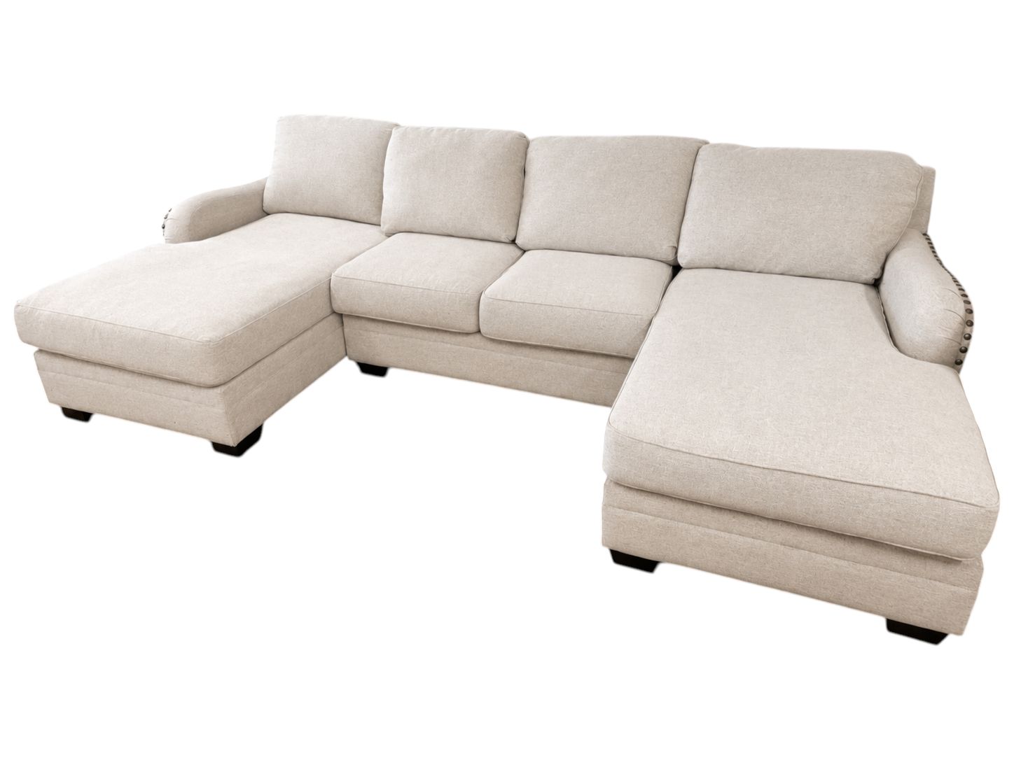 Studded Double Chaise Sectional