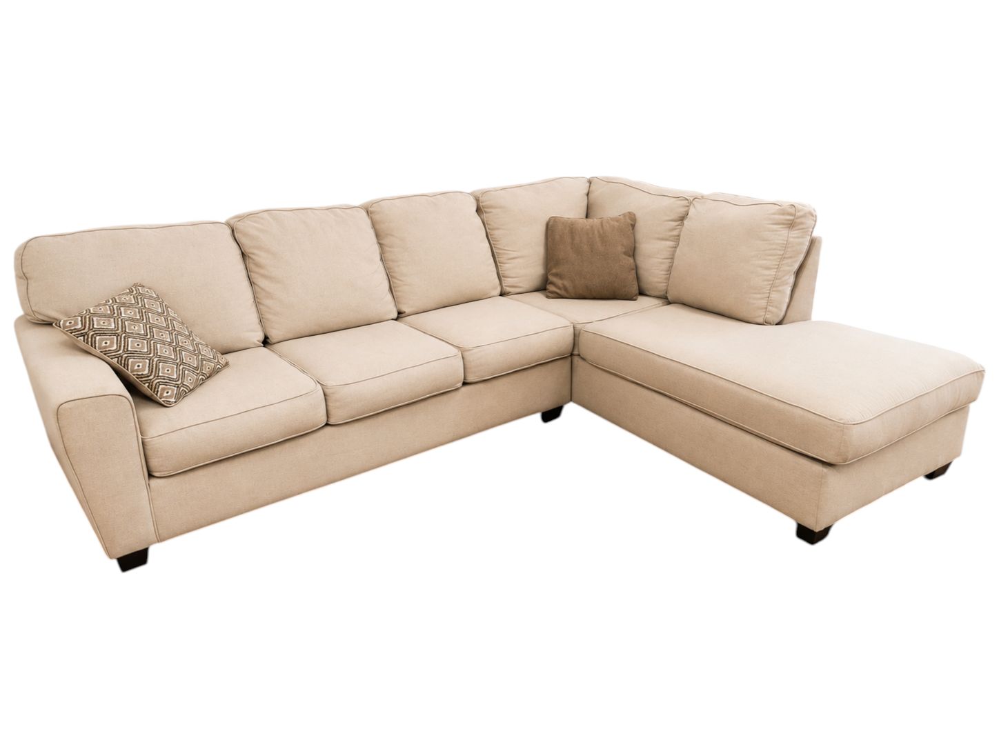 Ashley Furniture Light Beige RAF Chaise Sectional