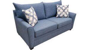 Living Spaces Blue Sleeper Sofa with Pillows