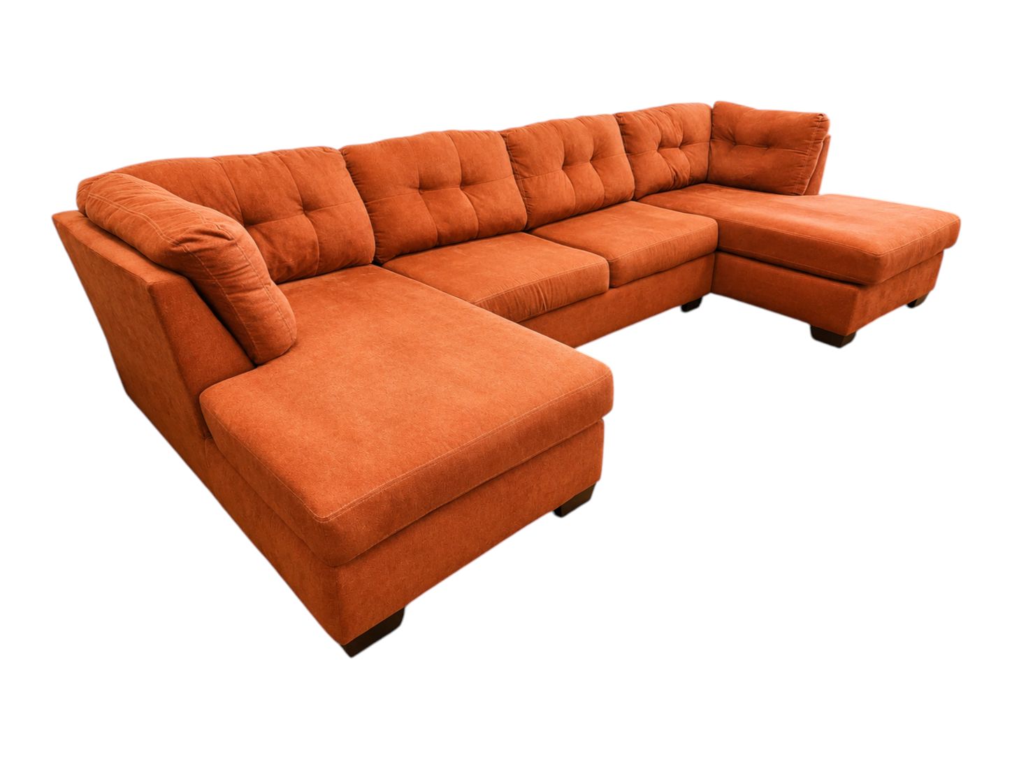 Ashley Furniture Mid-Tone Clay Double Chaise Sectional - Image 3