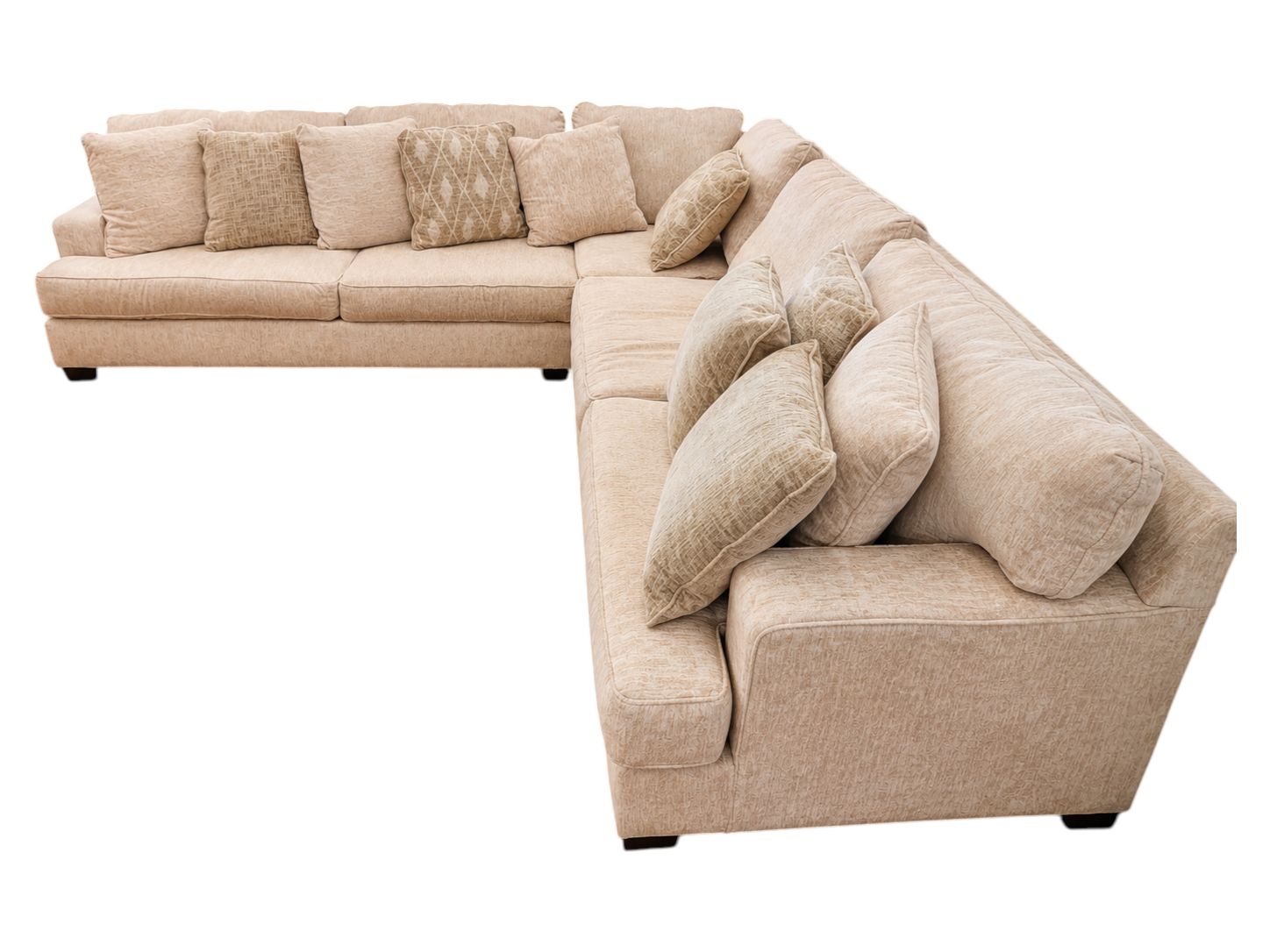 Ashley Furniture Beige/Cream Large Soft L-Sectional - Image 4