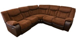 Ashley Furniture Dark Brown Multi-Fabric Curved Manual Reclining Sectional