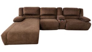 Ashley Furniture Brown Sectional with Chaise & Electric Recliner