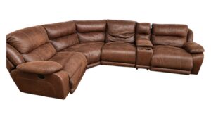 Dark Brown Sectional with Power Recliner & Console
