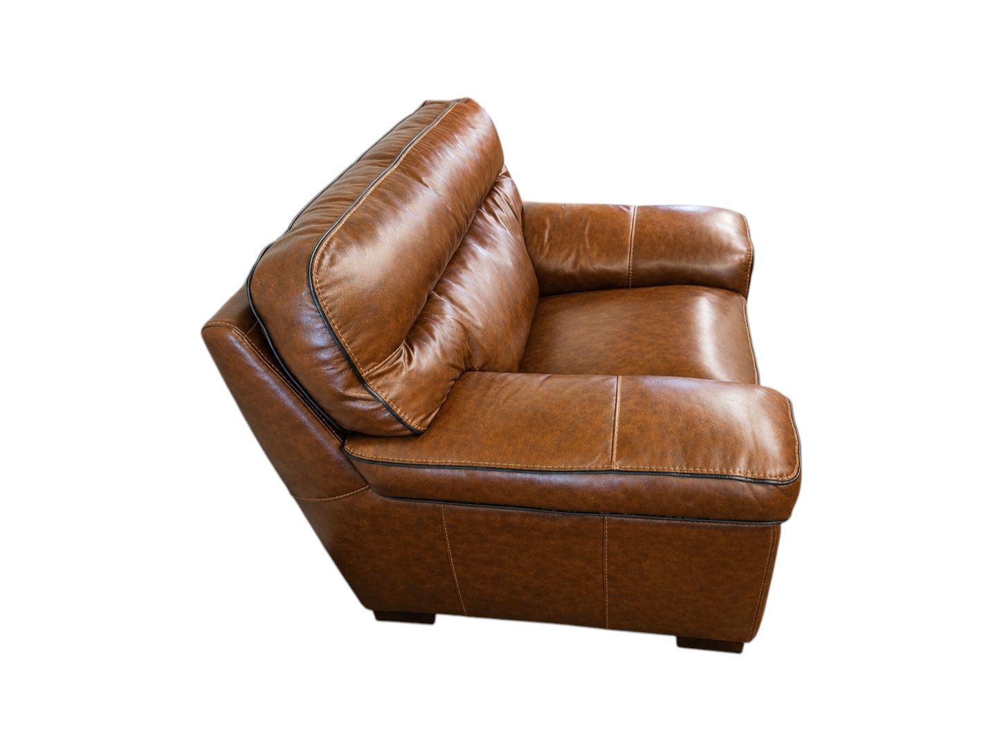 Shanghai Trayton Furniture Brown Leather Chair - Image 3