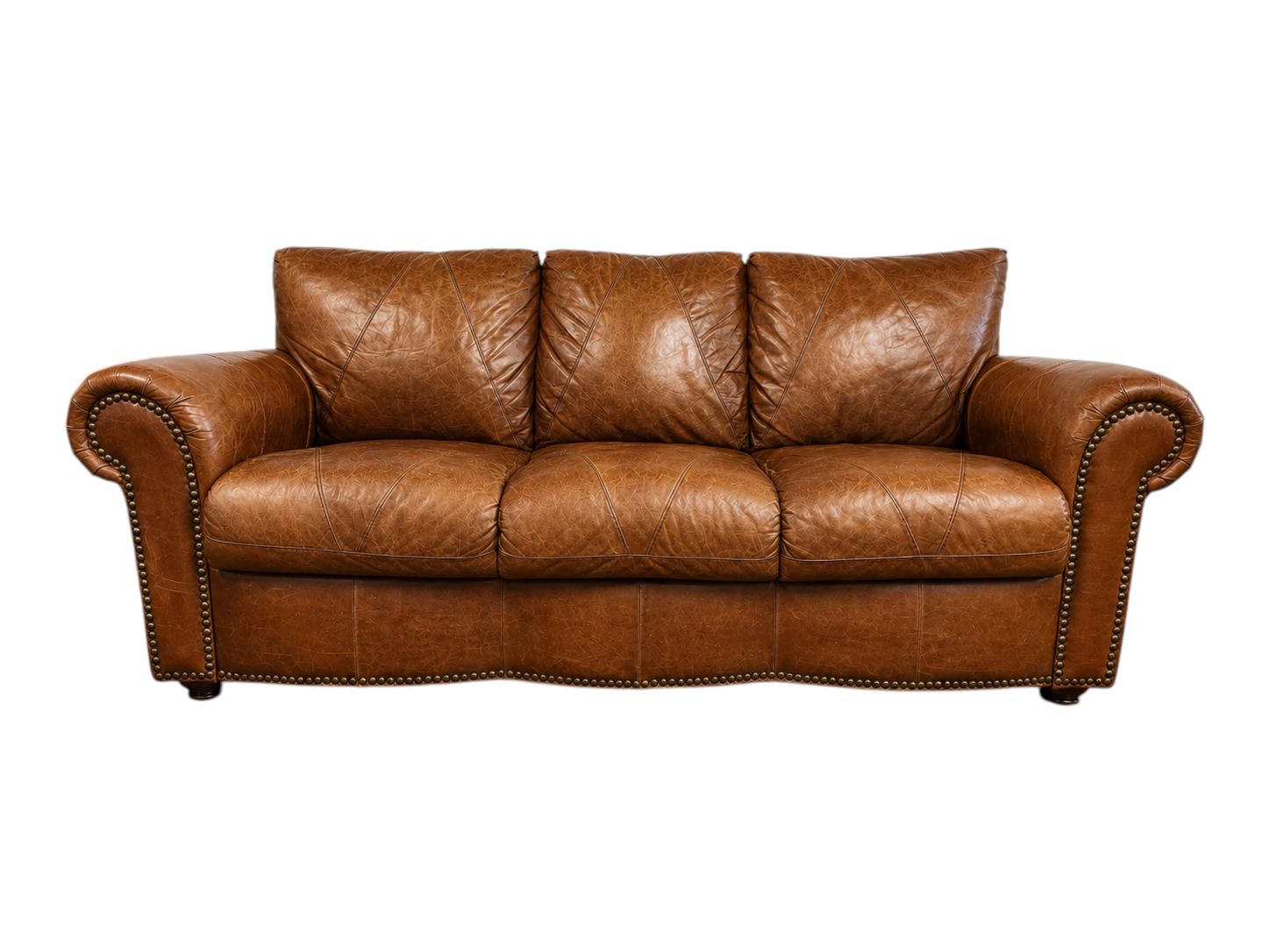 Caramel Genuine Leather Couch