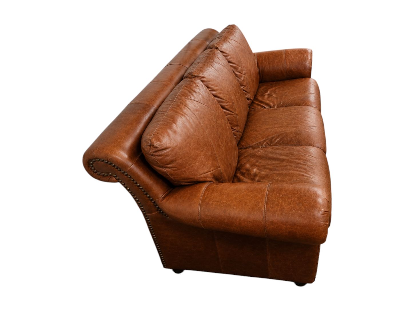 Caramel Genuine Leather Couch - Image 3
