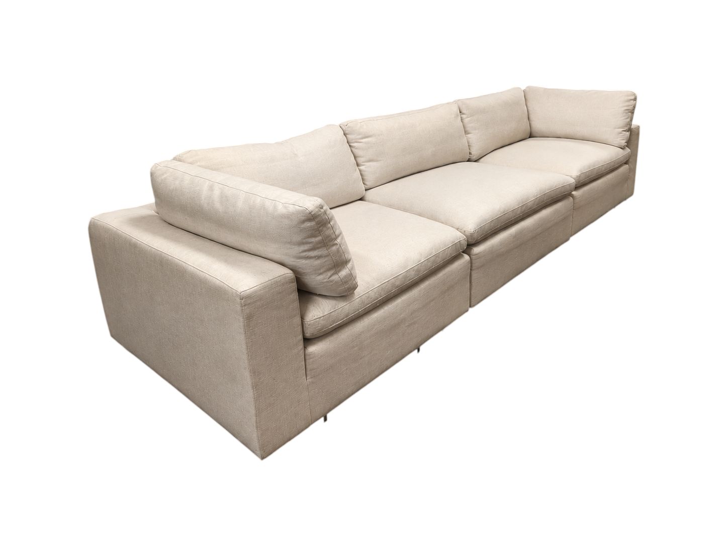 White 3pc Modular Cloud Style Sectional - Image 4