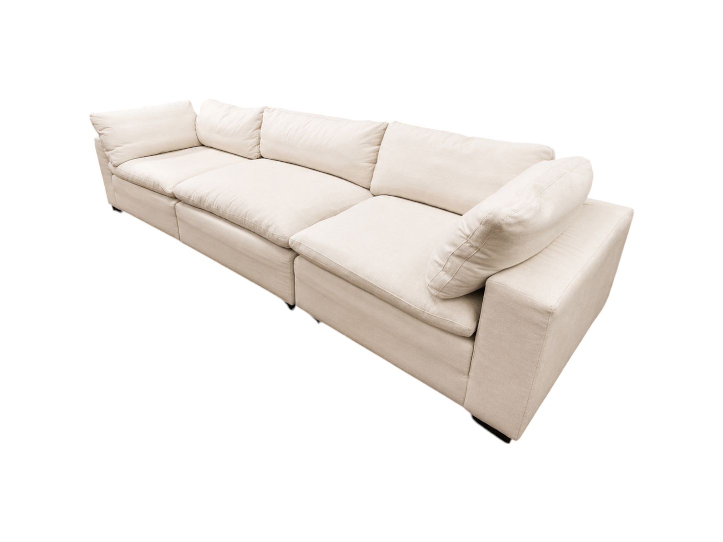 White 3pc Modular Cloud Style Sectional