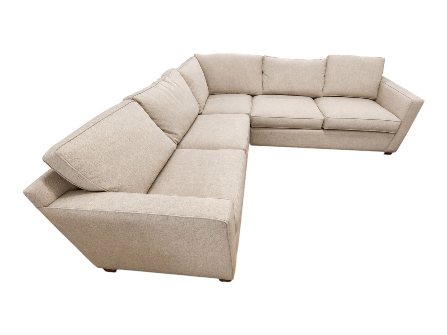 Crate & Barrel Sand Colored with Sleeper Bed Sectional - Image 3