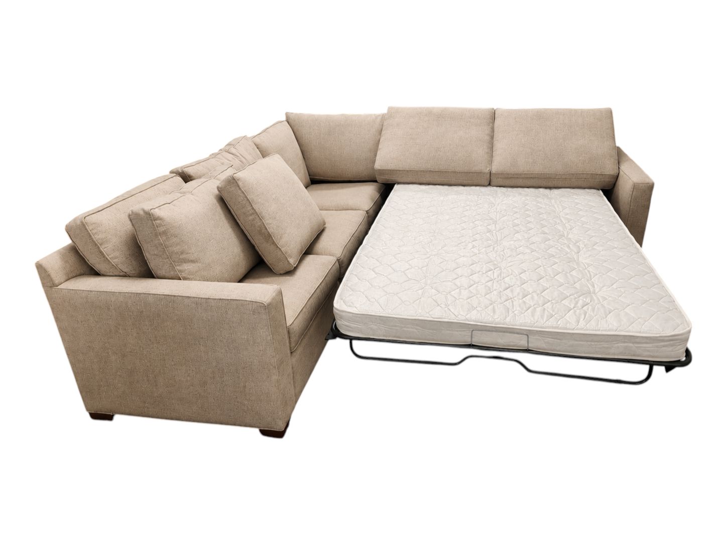 Crate & Barrel Sand Colored with Sleeper Bed Sectional - Image 4