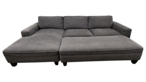 Gray LAF Chaise Sectional with Storage Ottoman