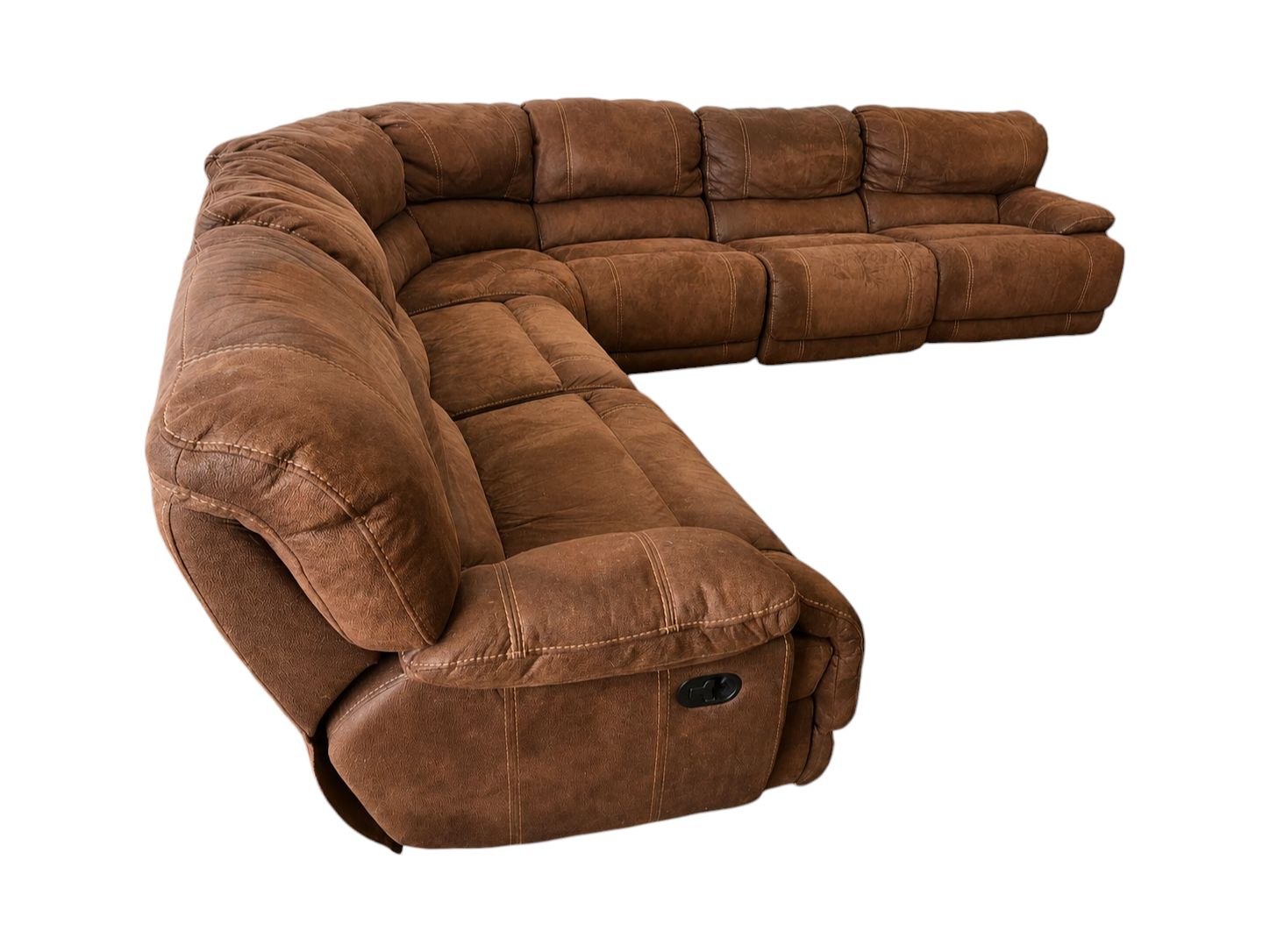 Ashley Furniture Brown Manual Reclining Sectional - Image 3