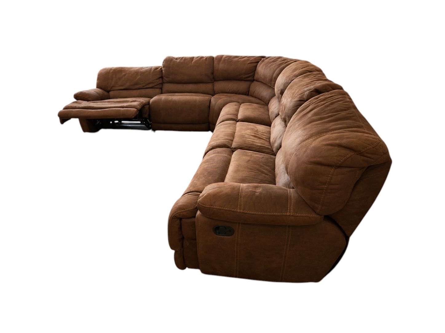 Ashley Furniture Brown Manual Reclining Sectional - Image 4