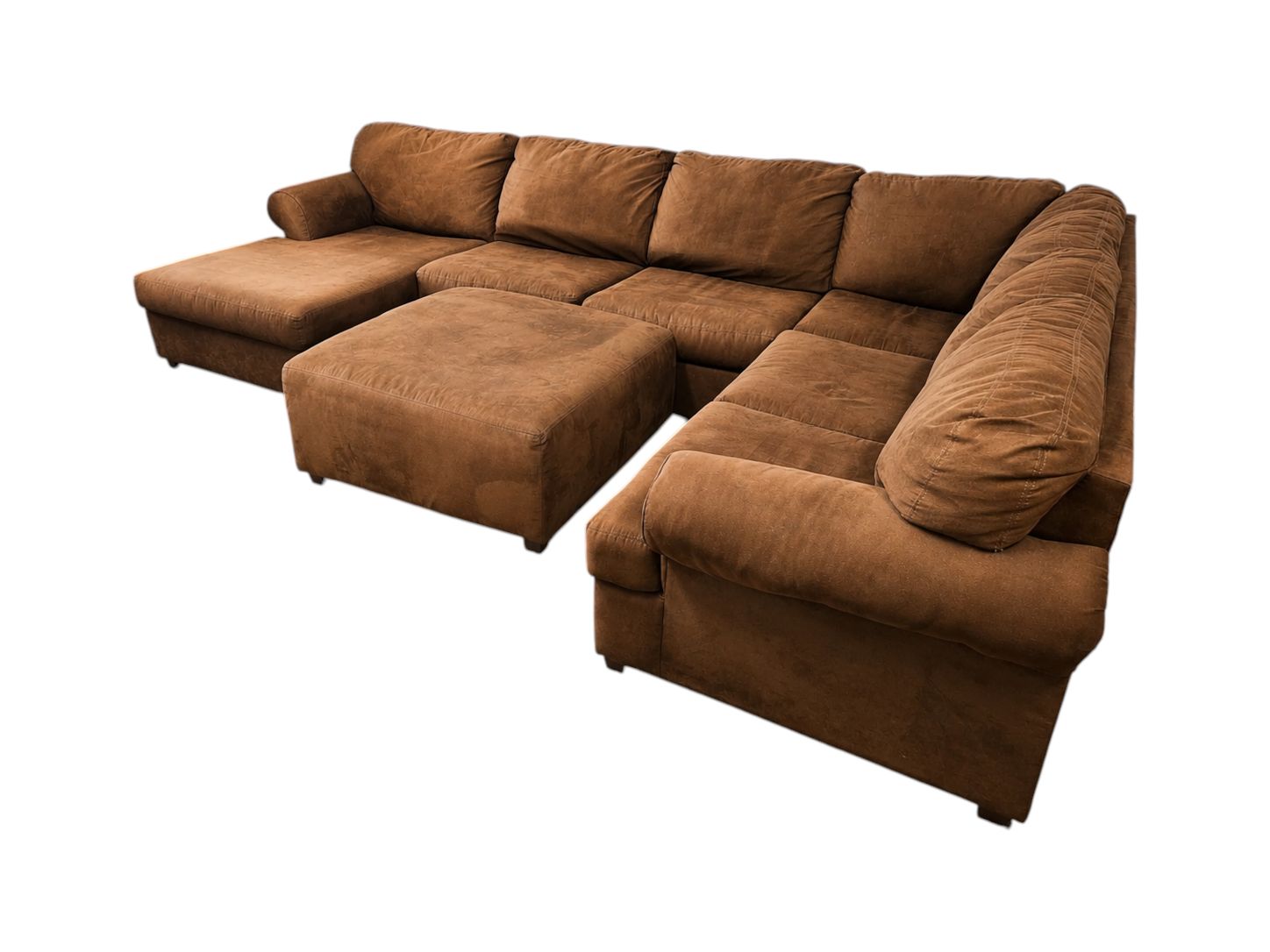 Sunkissed Cocoa Brown U-Shaped Sectional with Ottoman - Image 4