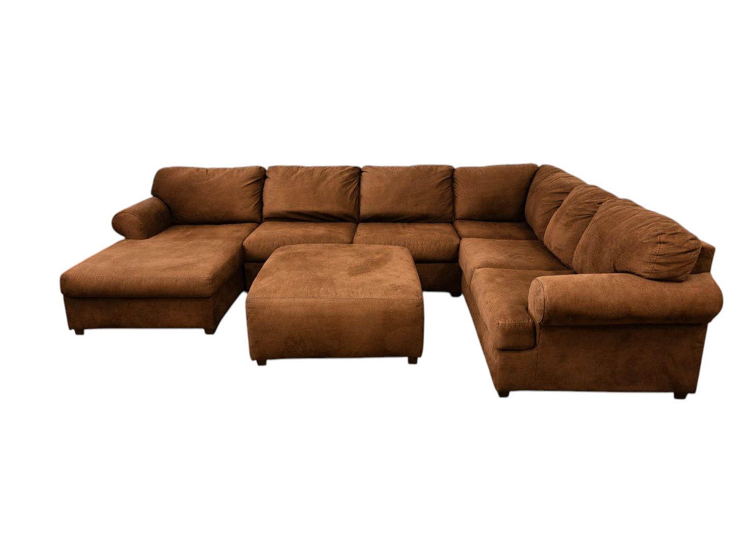 Sunkissed Cocoa Brown U-Shaped Sectional with Ottoman - Image 3