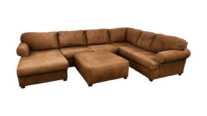 Sunkissed Cocoa Brown U-Shaped Sectional with Ottoman