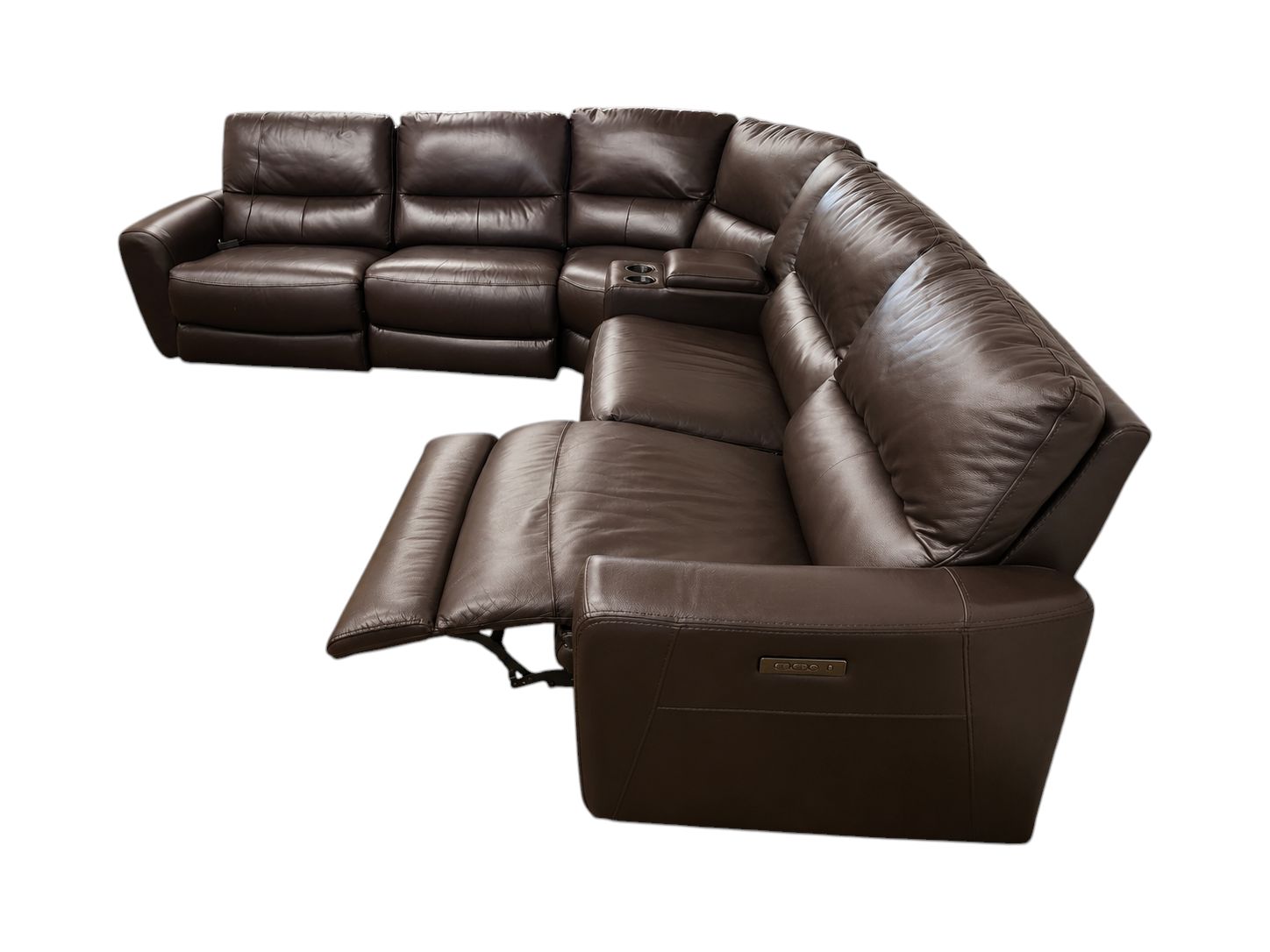 Timberland Co. Dark Brown 6pc Modular Reclining Sectional - Image 3