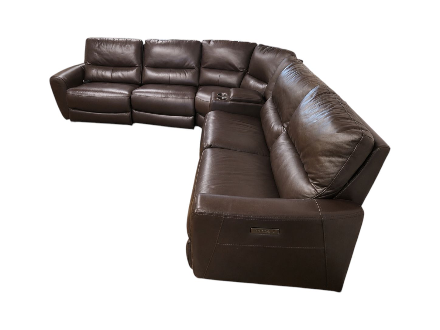 Timberland Co. Dark Brown 6pc Modular Reclining Sectional - Image 4